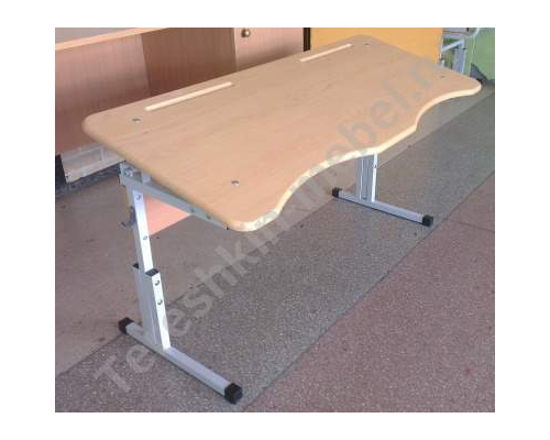 Стол ученический двухместный регулируемый по высоте и углу наклона столешницы №2-4 №3-5 №4-6 Столешница МДФ эргономичной формы