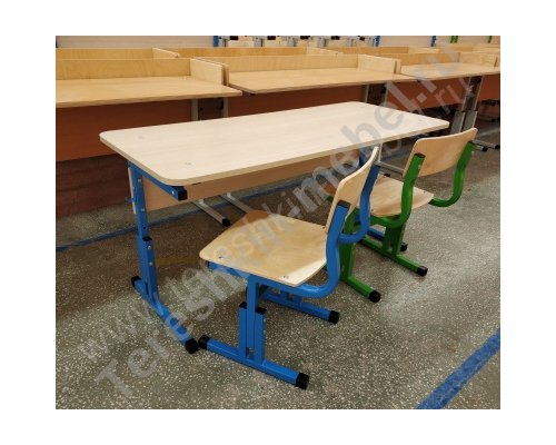 Стол ученический двухместный регулируемый по высоте (р.гр. №2-4, №3-5, №4-6, №5-7)