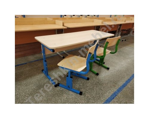 Стол ученический двухместный регулируемый