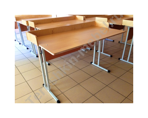 Стол ученический лабораторный для кабинета физики химии биологии c бортом