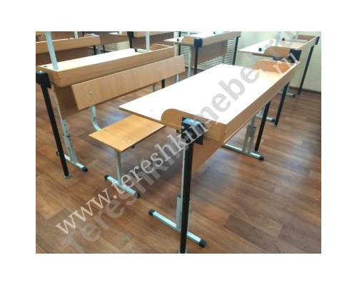 Стол ученический лабораторный для кабинета физики химии биологии c бортом