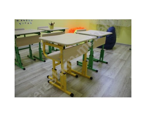 Стол ученический одноместный регулируемый по высоте №2-4 №3-5 №4-6 №5-7 Столешница МДФ эргономичной формы