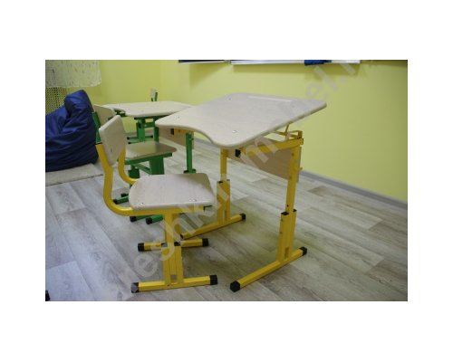 Стол ученический одноместный регулируемый по высоте и углу наклона столешницы №1-3 №2-4 №3-5 №4-6 Столешница МДФ эргономичной формы