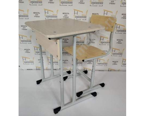 Стол ученический регулируемый на круглой трубе