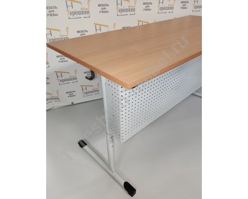 Стол ученический регулируемый на круглом металлокаркасе с перфорированным экраном