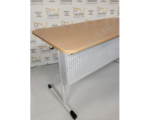 Стол ученический регулируемый на круглом металлокаркасе с перфорированным экраном