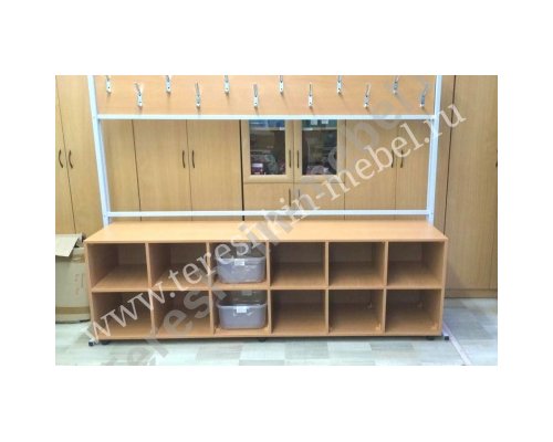 Вешалка односторонняя с ячейками под обувь на 12 мест