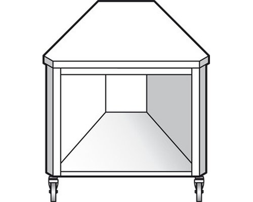 Прилавок угловой Emainox EAI 45 (внутренний угол 45º)