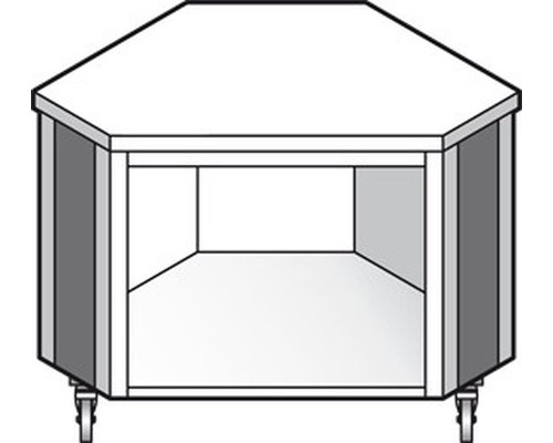 Прилавок угловой Emainox EAI 90 (внутренний угол 90º)